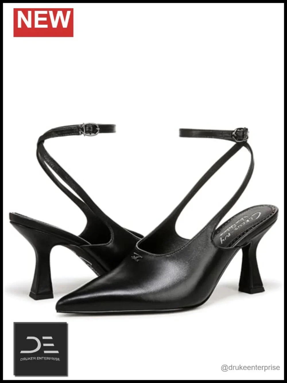 Leather Pumps with Ankle Wrap Heels 3.1 Inch Buckle